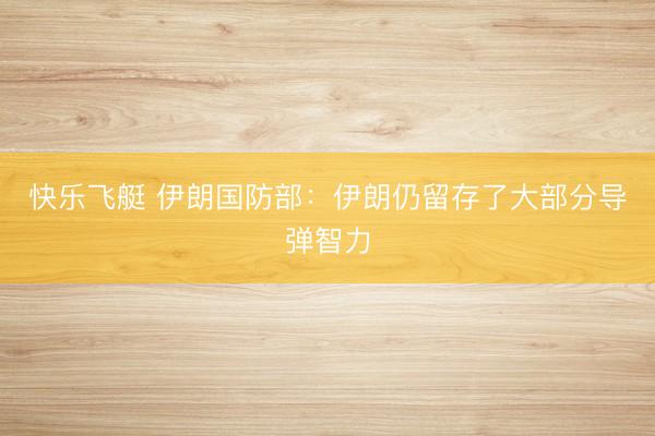 快乐飞艇 伊朗国防部：伊朗仍留存了大部分导弹智力